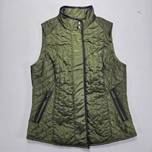 Banana Republic Olive Green Quilted Puffer Vest Zip Up‎ Lightweight Petite S